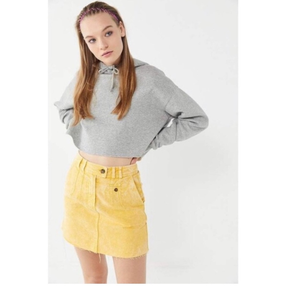 BDG Urban Outfitters Yellow Acid Wash Denim Mini Skirt Women’s Small High Rise